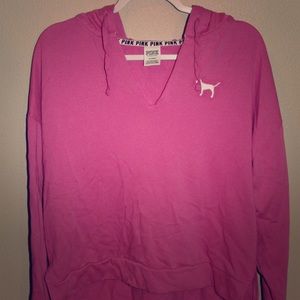 Pink/fuchsia V-neck hoodie